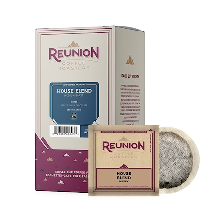 Reunion Coffee Roasters House Blend, Soft Coffee Pods, PK96 PK RI8003
